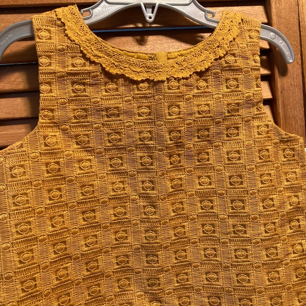 Oshkosh Autumn Yellow Brocade Top Sleeveless Top/Tunic - Picture 2 of 12